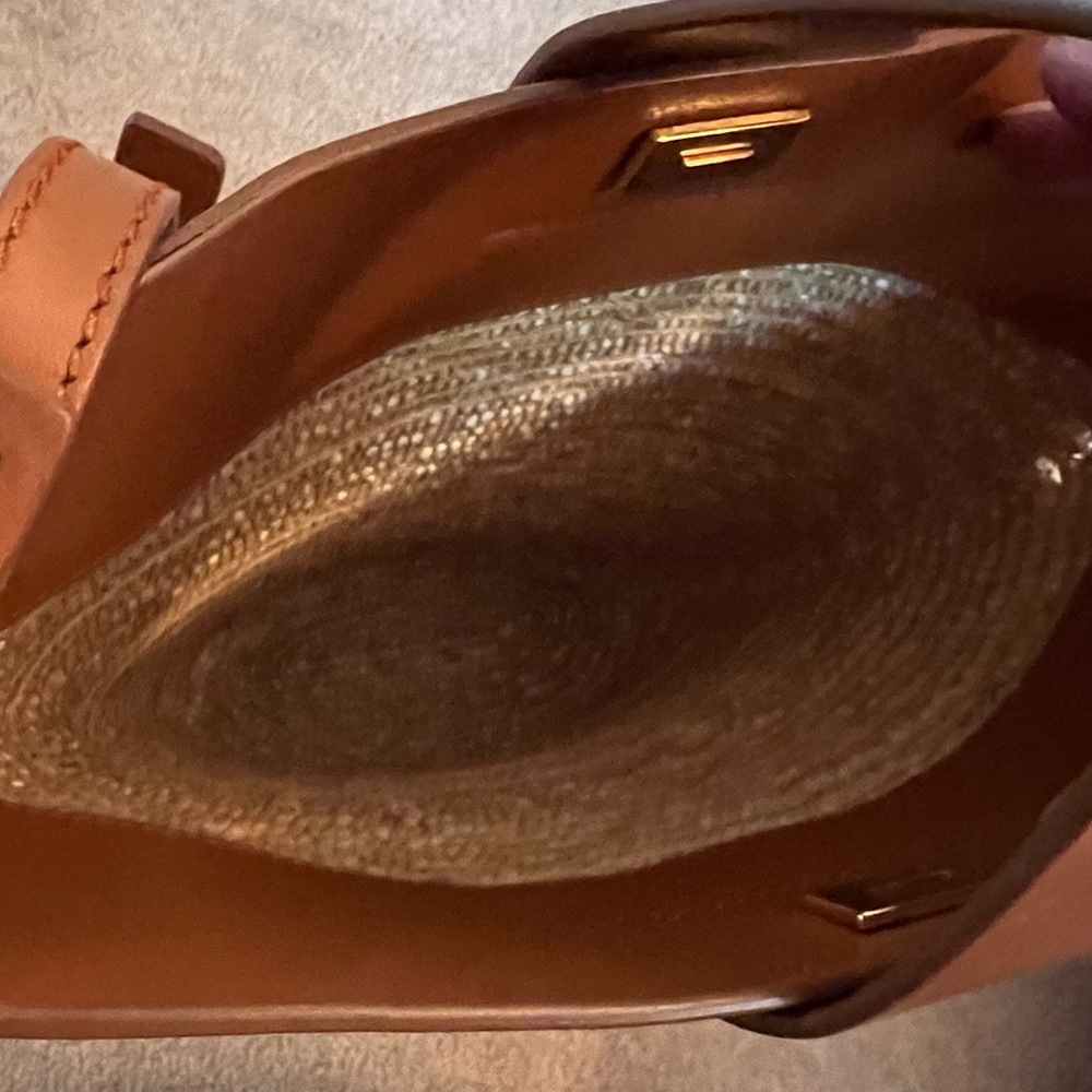 Carolina Santo Domingo Amphora Tan and Brown Straw Raffia Woven Tote Bag - Picture 7 of 15